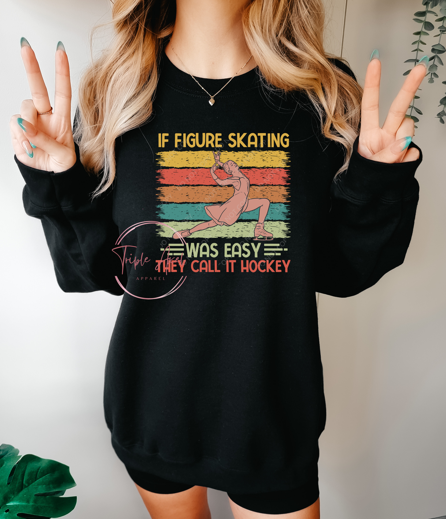 Youth If Figure Skating was easy they call it hockey Hoodie or Crew Neck