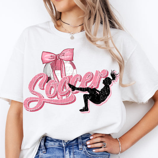 Soccer Pink bow (girl) T-Shirt