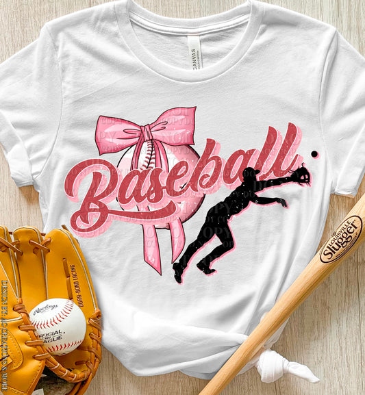 Baseball Pink bow T-Shirt