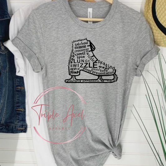 Skate with writing   Hoodie or Crew Neck